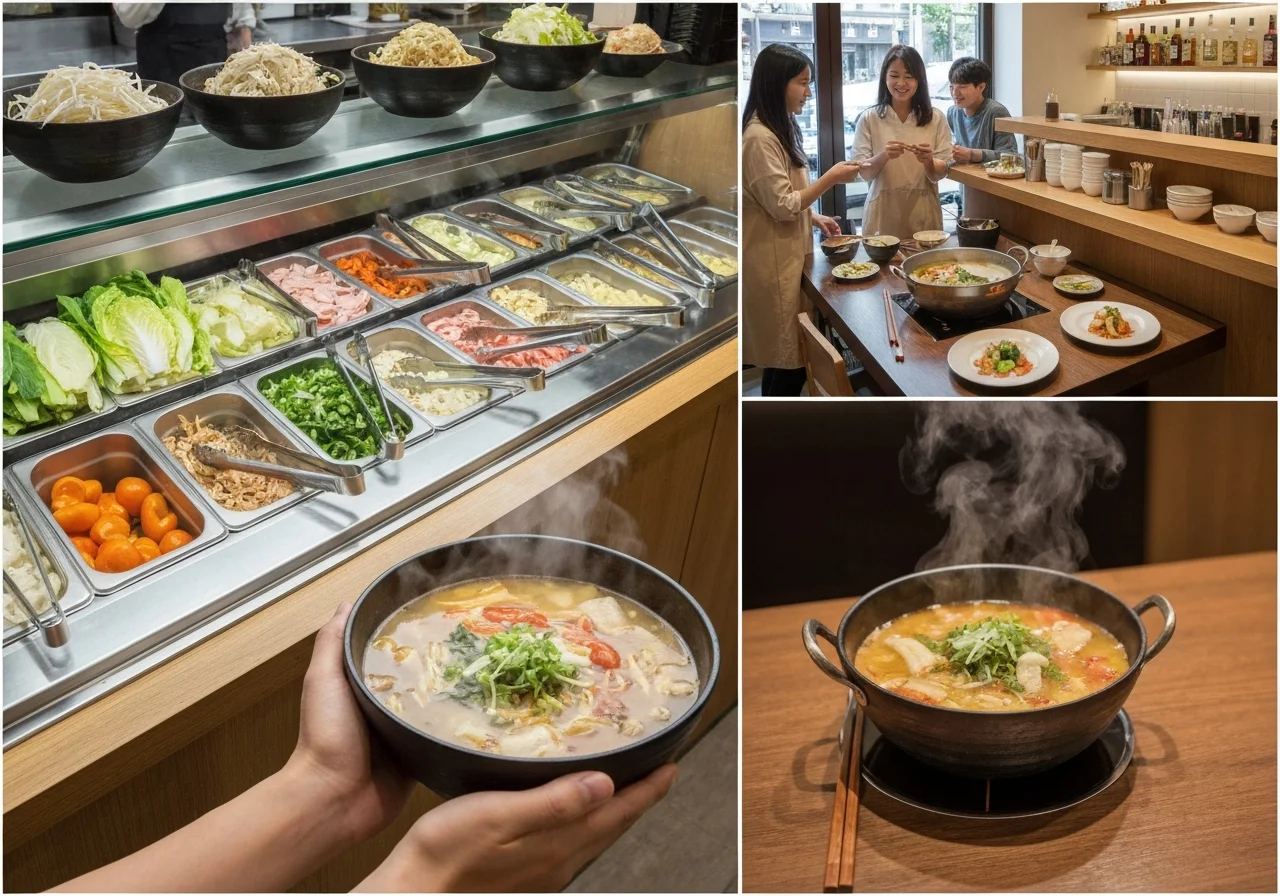 氷入りのミルクティーとホットコーヒーを並べた写真